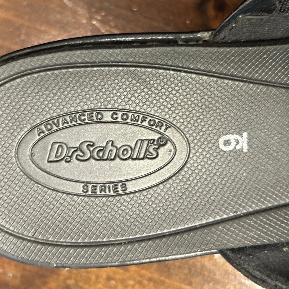 Dr. Scholl's Wedge Sandals 9 Black Advanced Comfort Summer Shoes Orthopedic